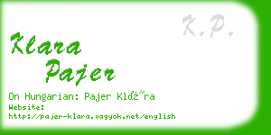 klara pajer business card